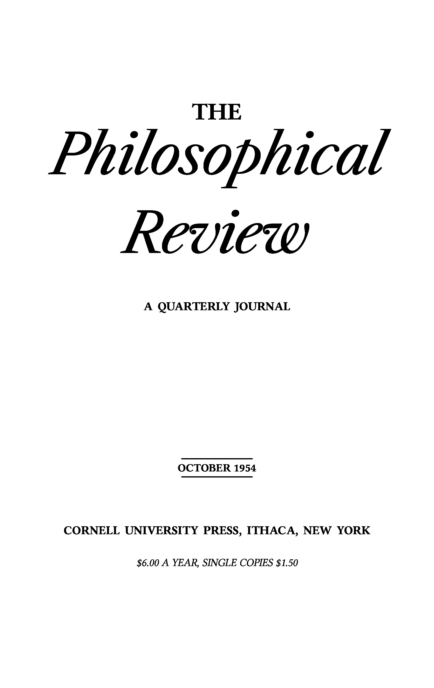The Philosophical Review Journal